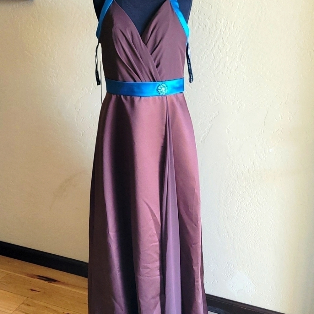 Alfred Angelo Espresso Teal Espresso Halter Ball Gown 10